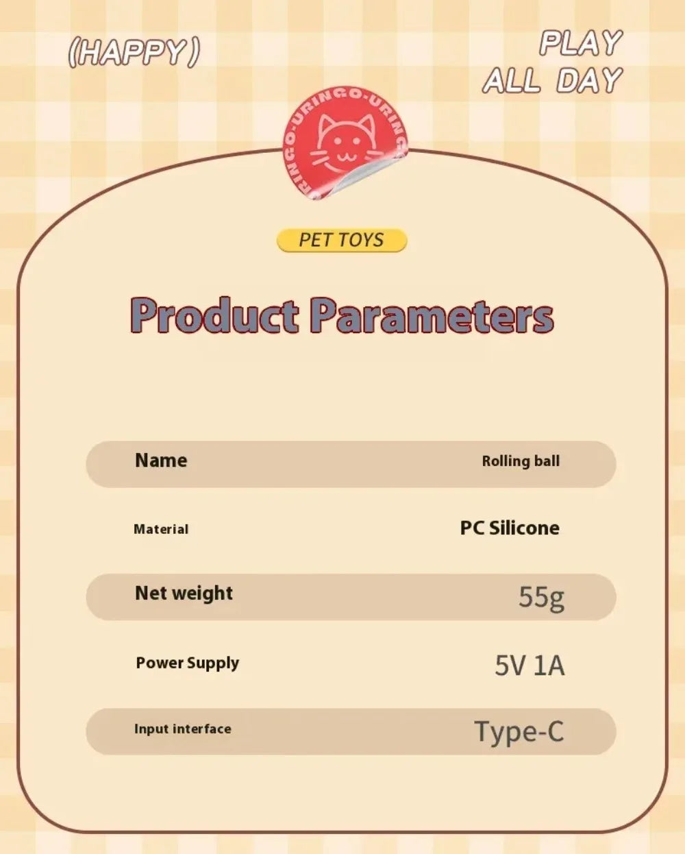 Smart Interactive Cat Toy Ball with Faux Tail