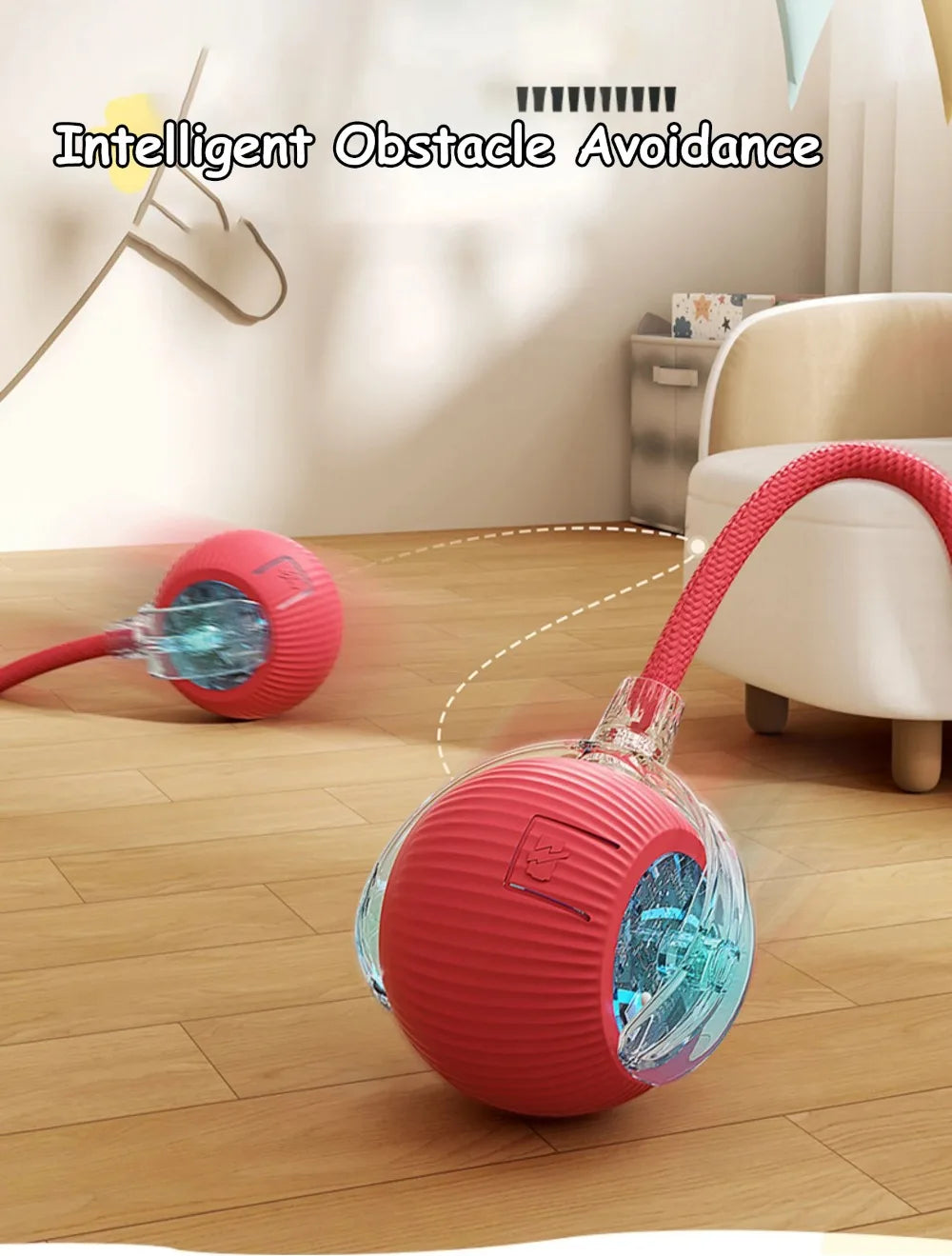 Smart Interactive Cat Toy Ball with Faux Tail